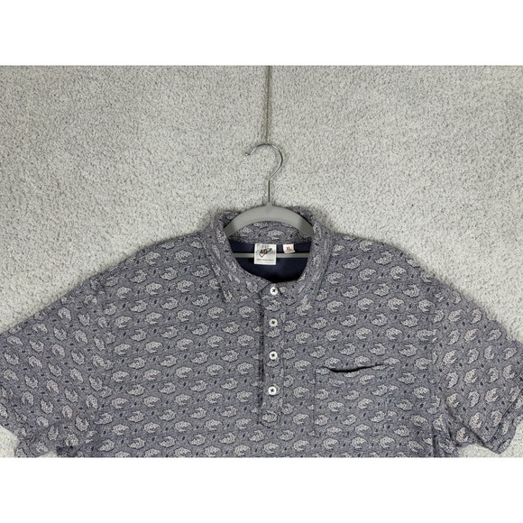 Uniqlo x Michael Bastian Polo Shirt Men Size XL Blue Koi Fish Print Short Sleeve - Picture 3 of 8